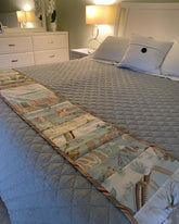 Table runner light Sage blues